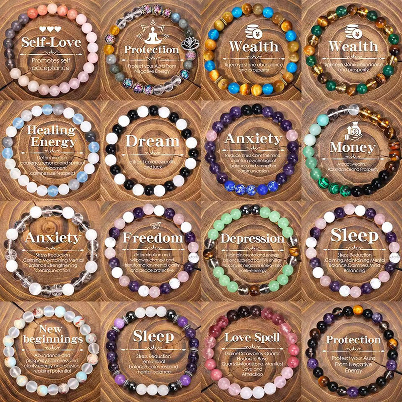 Crystal Tiger Eye Colored Beaded Bracelet